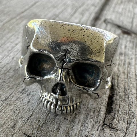 Silver Half-Skull Ring