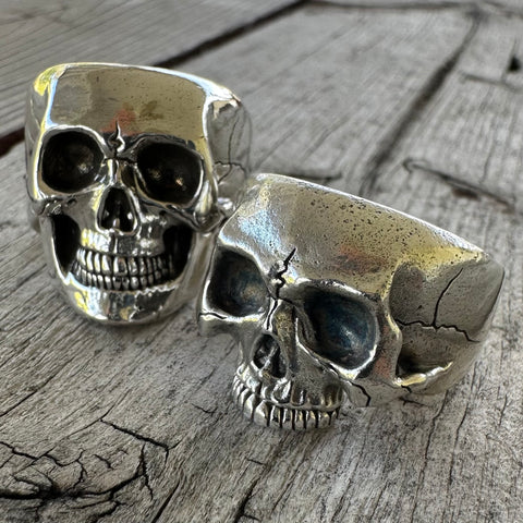 Silver Half-Skull Ring