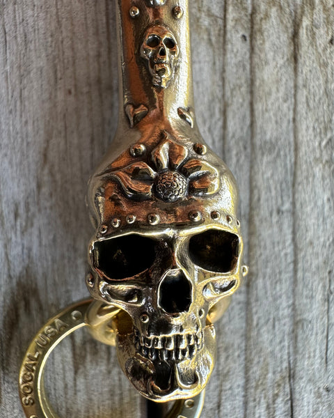 Custom Dia de Los Muertos Brass Belt Hook / Keychain