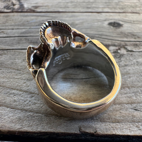 10.25 Half Skull Ring | Bronze