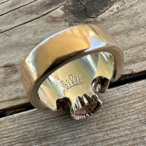 10.25 Half Skull Ring | Bronze
