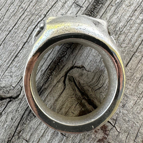 Silver Half-Skull Ring