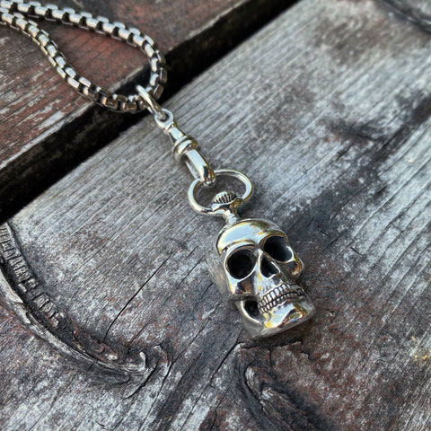 "The Timeless Echo" | Memento Mori Skull Pendant | Sterling Silver