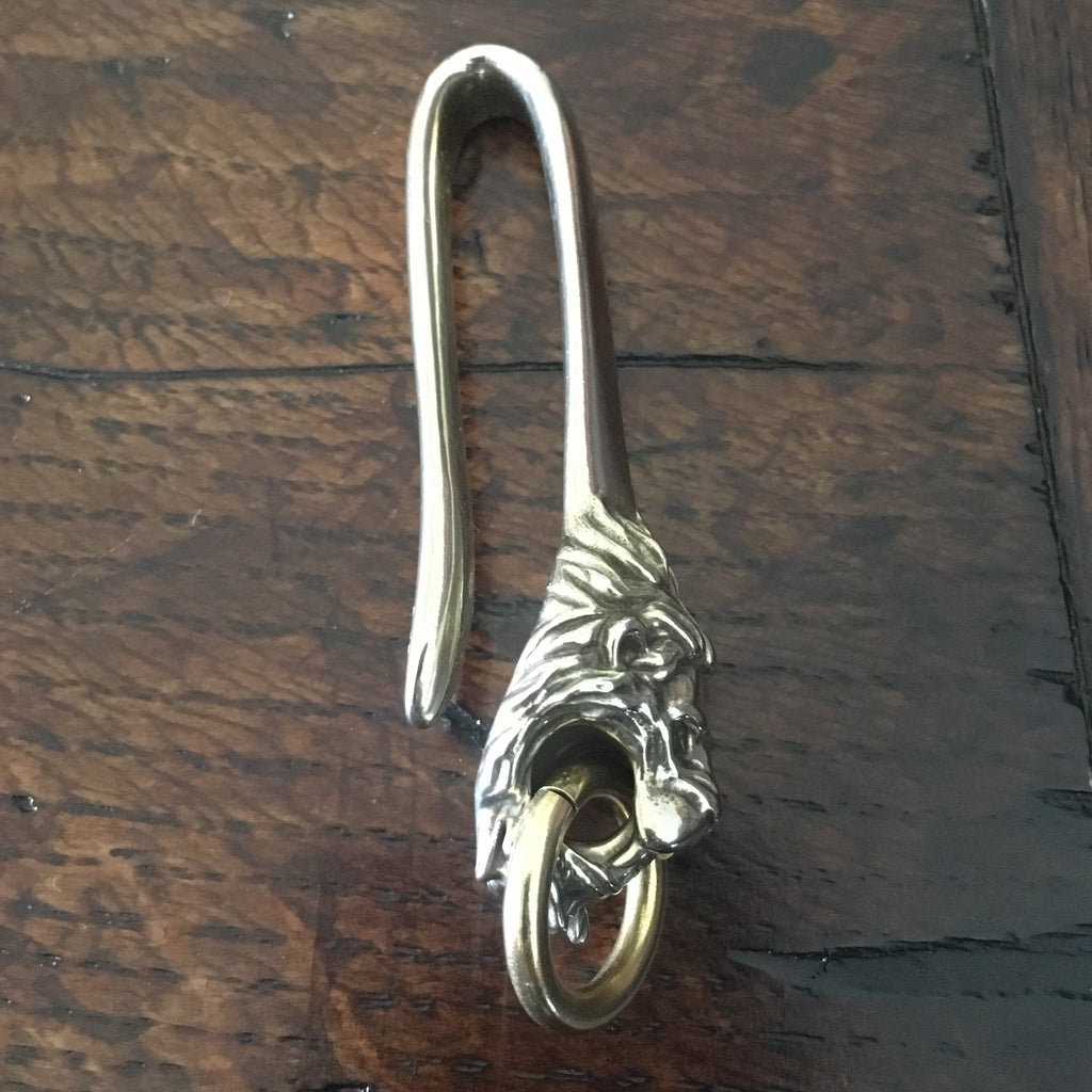 Sterling Silver Massive Fleur de Lis Belt Hook Belt Clip Keychain