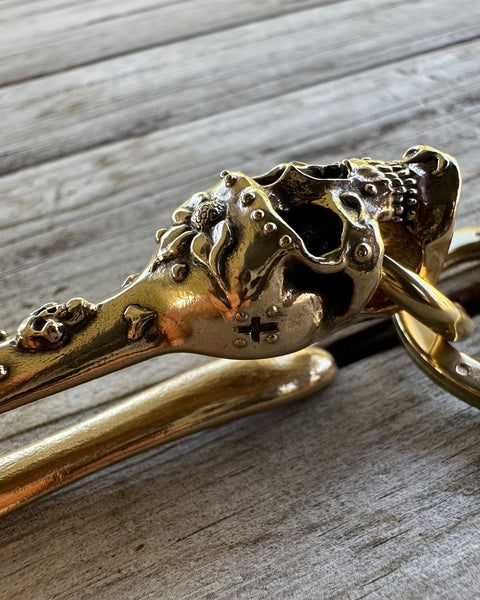 Custom Dia de Los Muertos Brass Belt Hook / Keychain