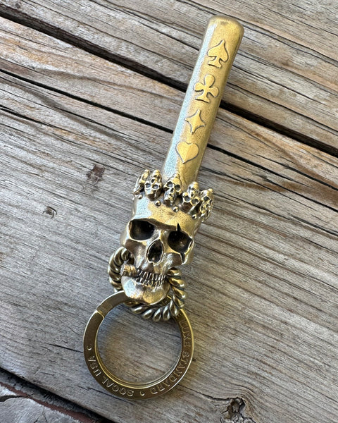 The Gambler King - Brass Belt Hook / Keychain