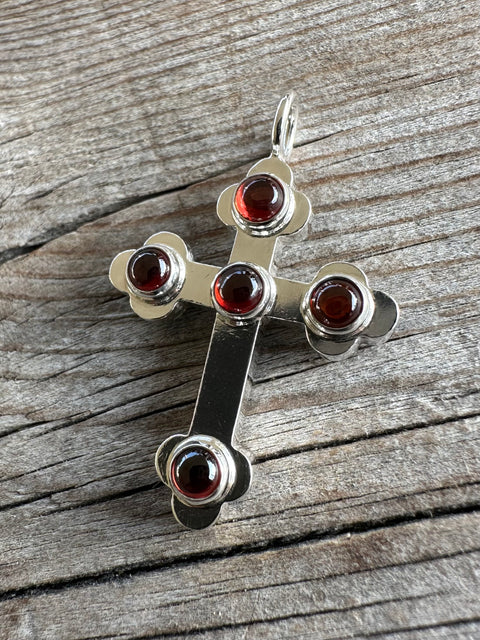 Silver Medieval-inspired Budded Cross
