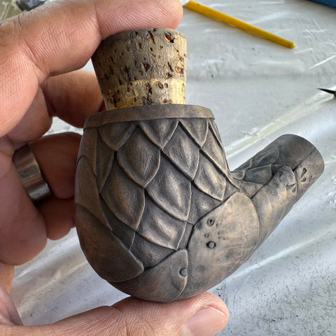 Dragon Scale Briar pipe | Hand-carved