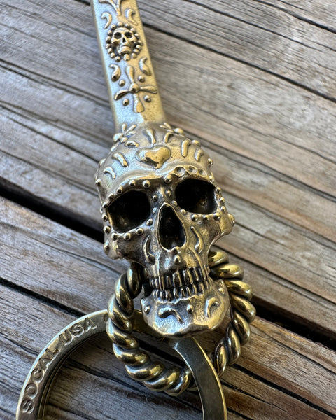 Custom Dia de Los Muertos II / Brass Belt Hook / Keychain