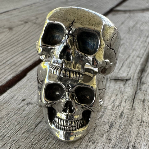 Silver Half-Skull Ring