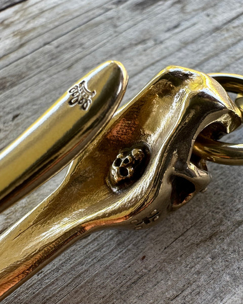 Custom Dia de Los Muertos Brass Belt Hook / Keychain