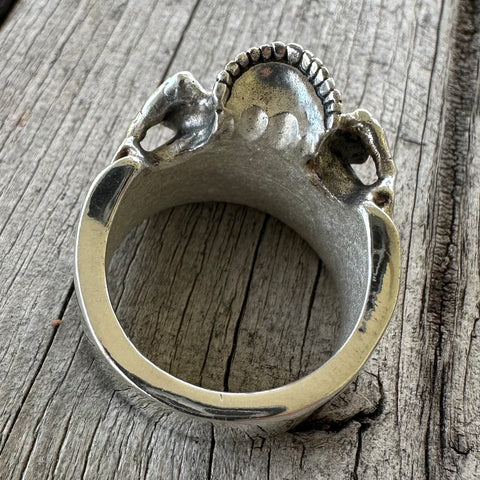 Silver Half-Skull Ring
