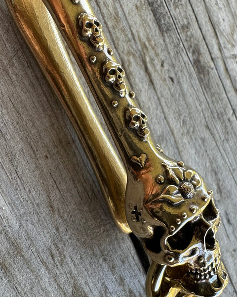 Custom Dia de Los Muertos Brass Belt Hook / Keychain
