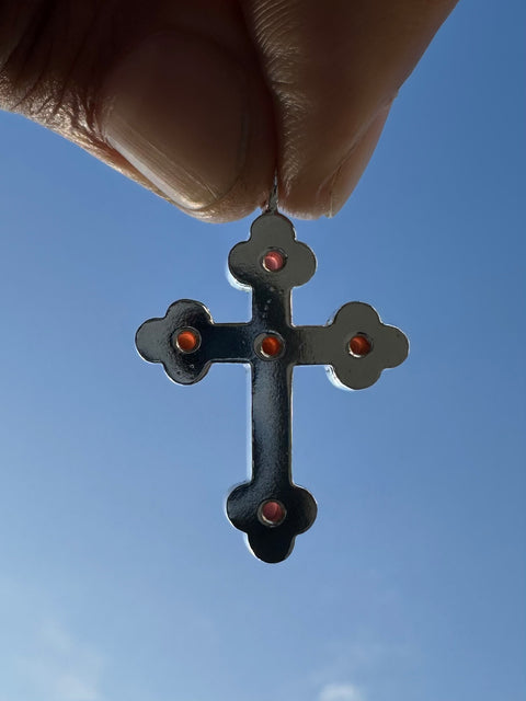 Silver Medieval-inspired Budded Cross