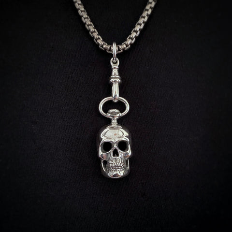 "The Timeless Echo" | Memento Mori Skull Pendant | Sterling Silver