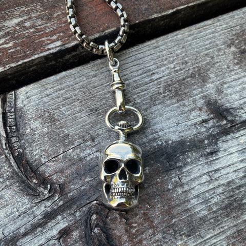 "The Timeless Echo" | Memento Mori Skull Pendant | Sterling Silver