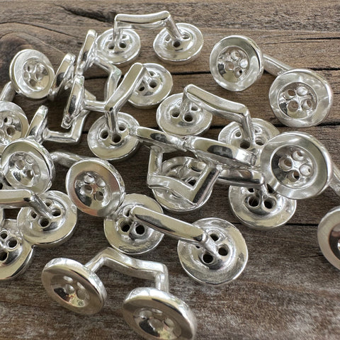 Little silver 2025 shop button bracelet