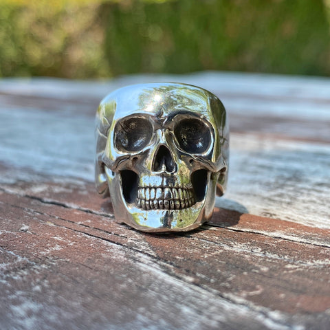 Sterling Silver Gothic Evil Skull Ring - VVV Jewelry