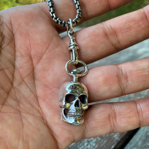 "The Timeless Echo" | Memento Mori Skull Pendant | Sterling Silver